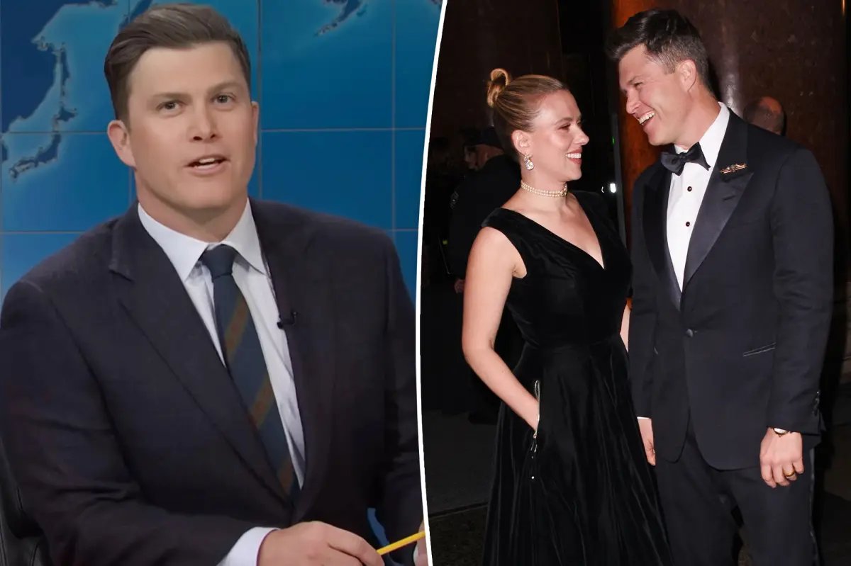Colin Jost reacts to wife Scarlett Johansson losing title as highest-grossing actor to Zoe Saldaña