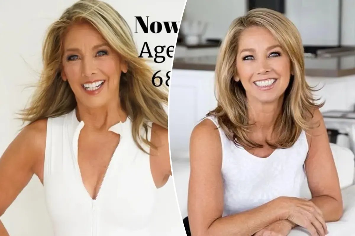 Denise Austin flaunts ageless physique in same white swimsuit 36 years apart