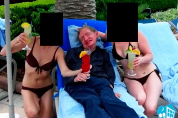 Stephen-Hawking-seen-lounging-between-2-bikini-clad-women-as-scientists.jpg